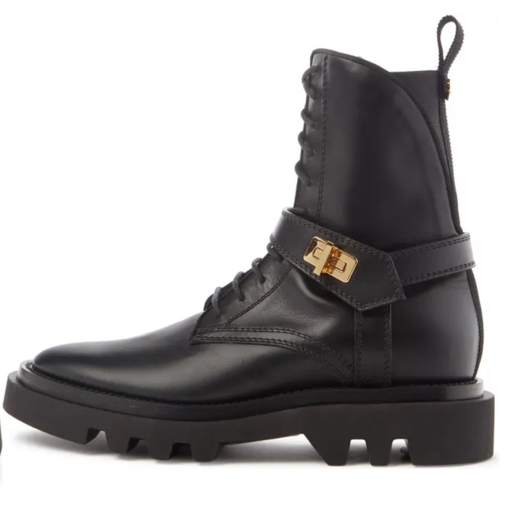 SOLD **** Givenchy Eden Lug-Sole Leather Combat Boots
